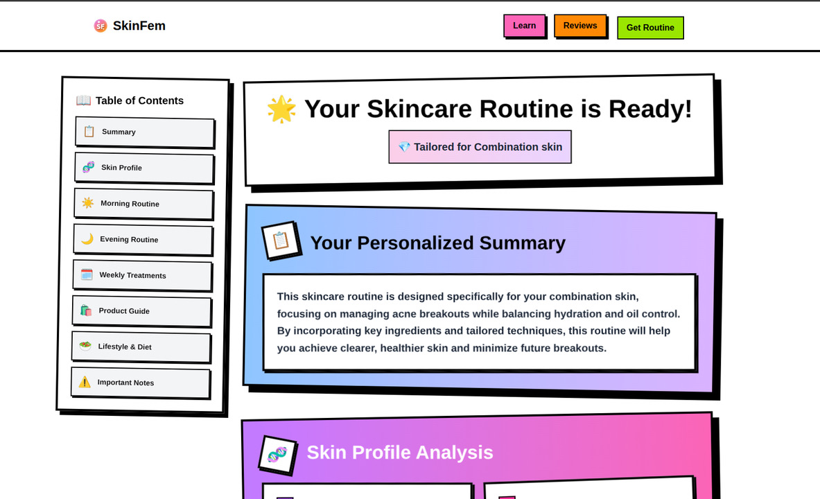 Skinfem result